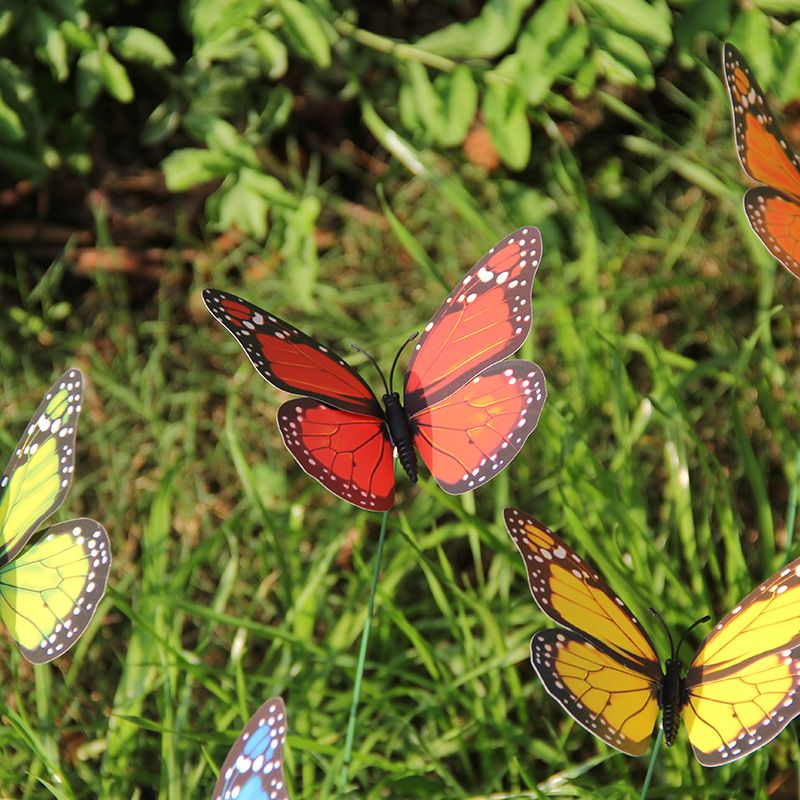 Butterfly Garden Stakes Yard Planter Colorful Butterfly Garden Ornaments Decorations for Garden10 Pcs Set Random color mixing โ image 2