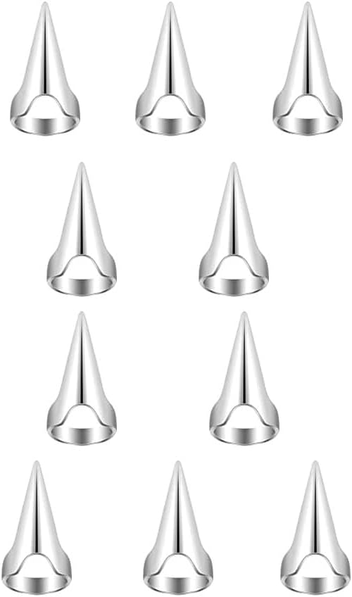 10 pcs Hair Parting Ring Alloy Beard Braiding Silver, Hair Selection Tool, Hair Coloring,Hair Finger Parting Tool, Hair Parting Tool Finger Pinky Parting Tool