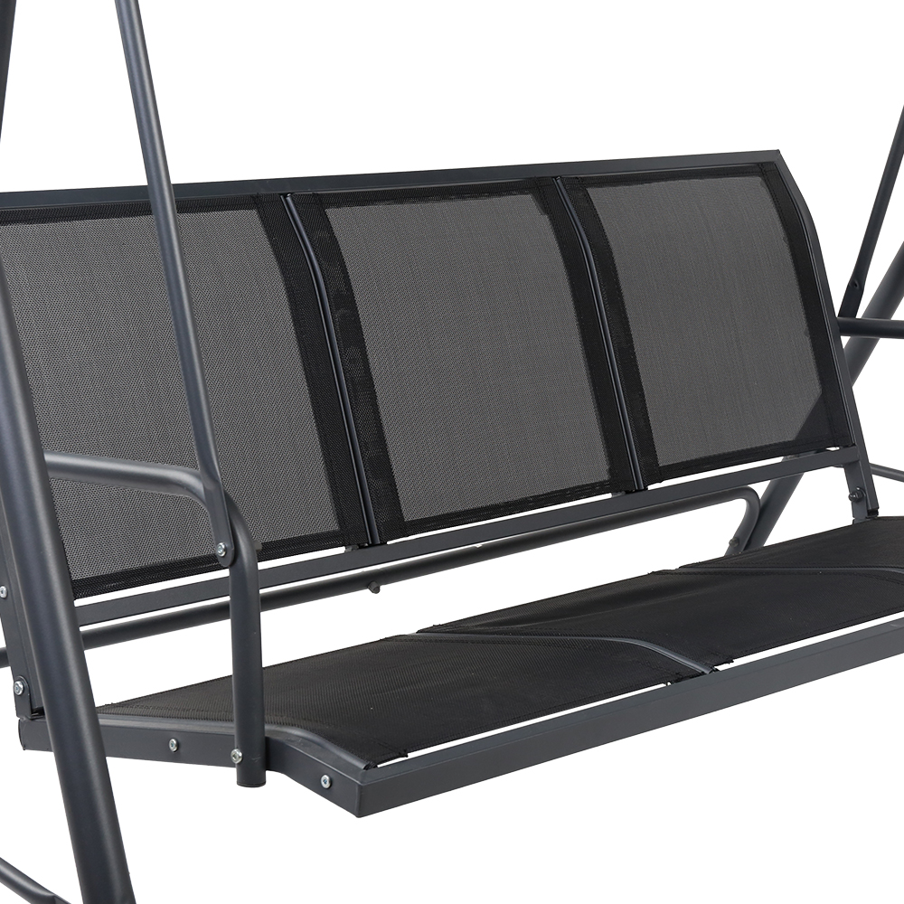 Gardeon Outdoor Swing Chair Garden Bench Furniture Canopy 3 Seater Mesh Black โ image 6