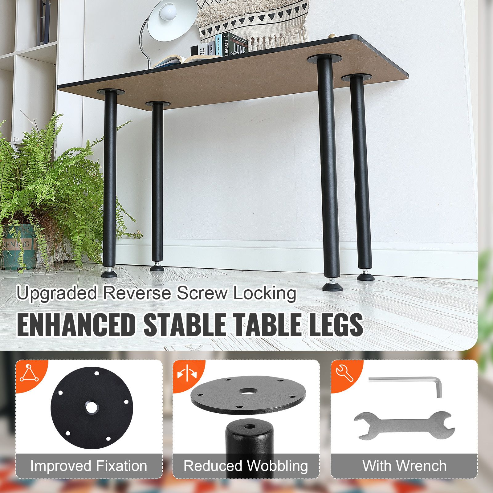 711.2MM Adjustable Desk Legs, Reinforced Steel Office Table Furniture legs Set of 4 for DIY, 544.3KG Load Capacity Heavy Duty Desk Legs, Quick โ image 2