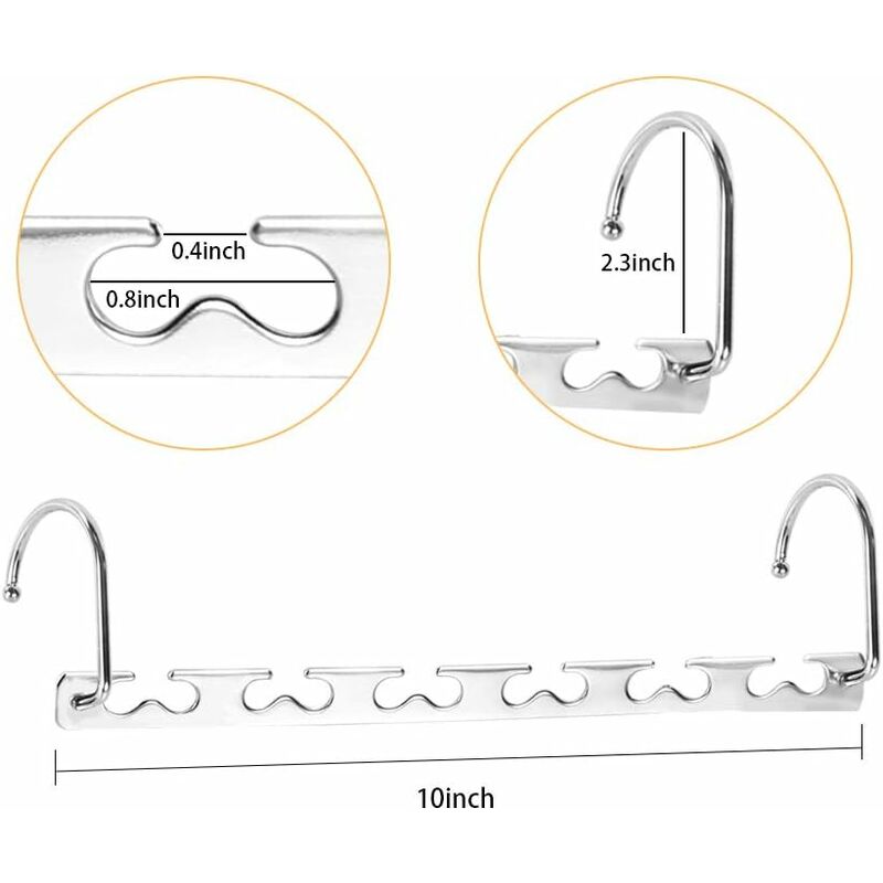 Space Saving Hangers, Magic Metal Hangers Stainless Steel Non-Slip, Multifunctional Space Saving Hanger Organizer In — image 2
