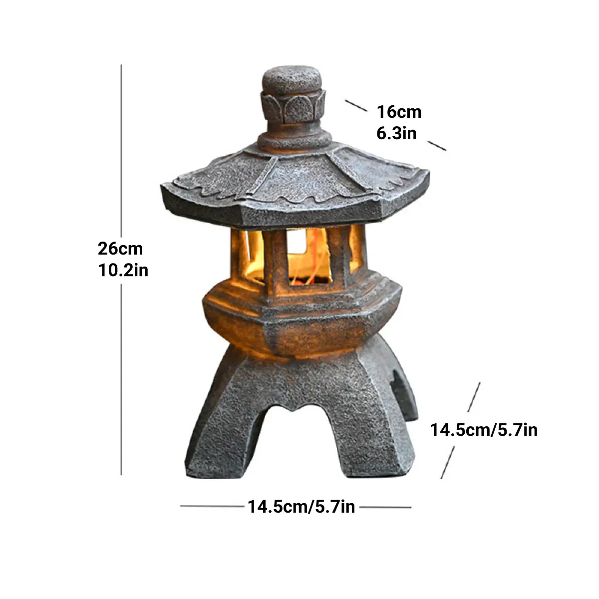 Zen Inspired Solar Pagoda Powered Outdoor Courtyard Decorative Lights Waterproof — image 3