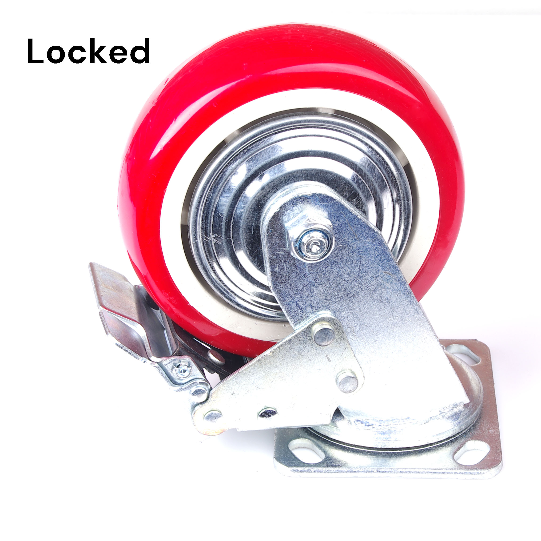 4x 6 inch Industrial Swivel Brake Locking Caster Castor Wheels Casters 2x swivel 2x fixed for Cart Furniture Workbench — image 3