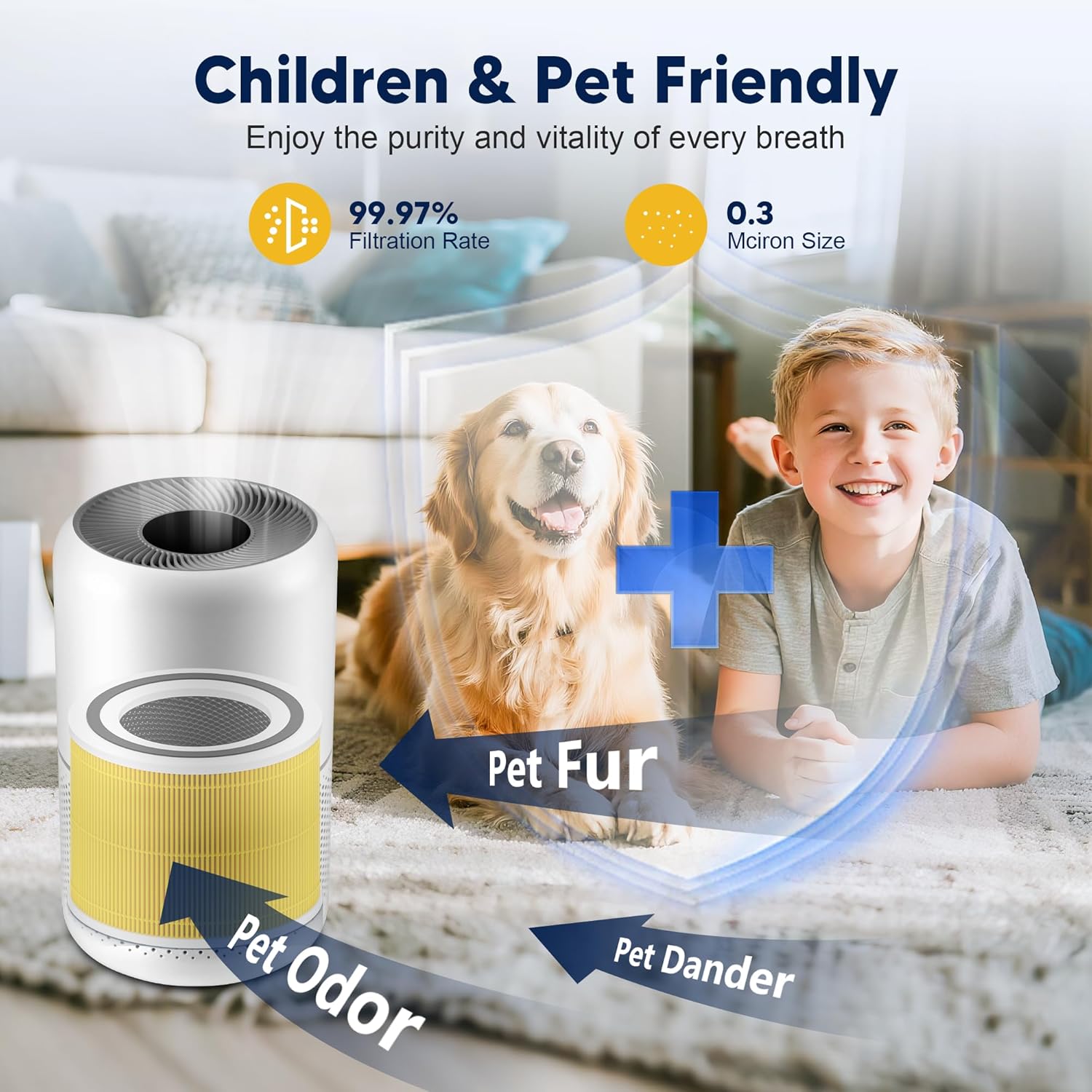 Core 300 Pet Care Replacement Filter for LEVOIT Core 300 Core 300-P Core 300S Vortex Air Purifier, 3-in-1 H13 Grade True HEPA High-Efficiency Activated Carbon — image 6