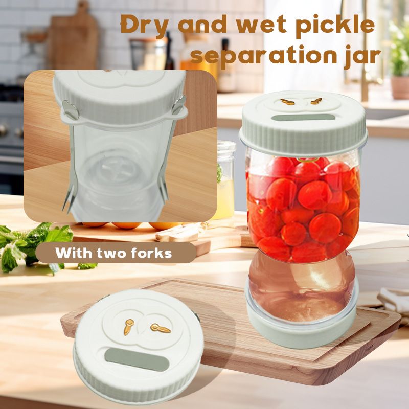 Detachable Filter Jar Use Jar With Lid Practical Food Storage Container Organization Tool Wet And Dry Separation Jar With Lid โ image 3