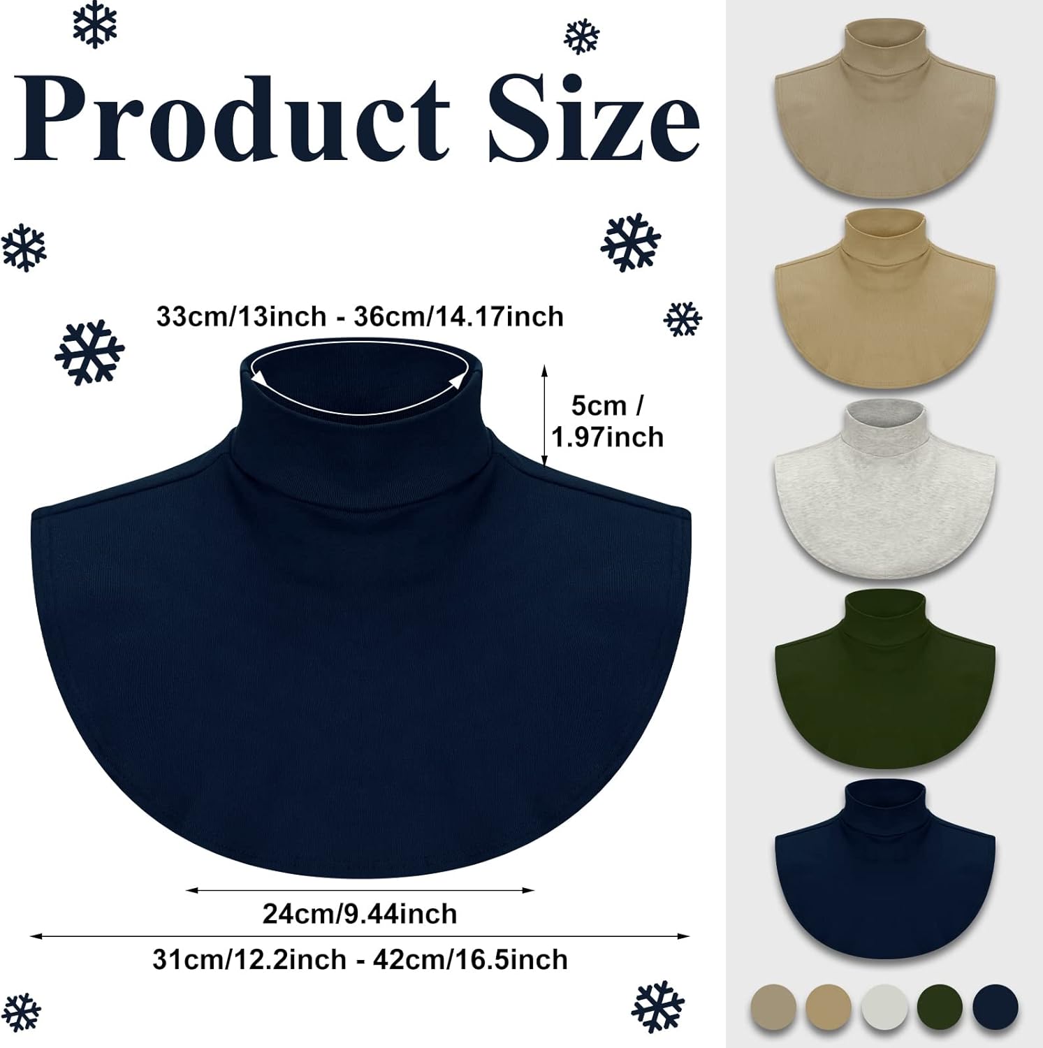 Fake Turtleneck Dickey Collars Women Half Top Mock Collar Neck Wear in Sweater Hoodie High Neck Mock Collar — image 2