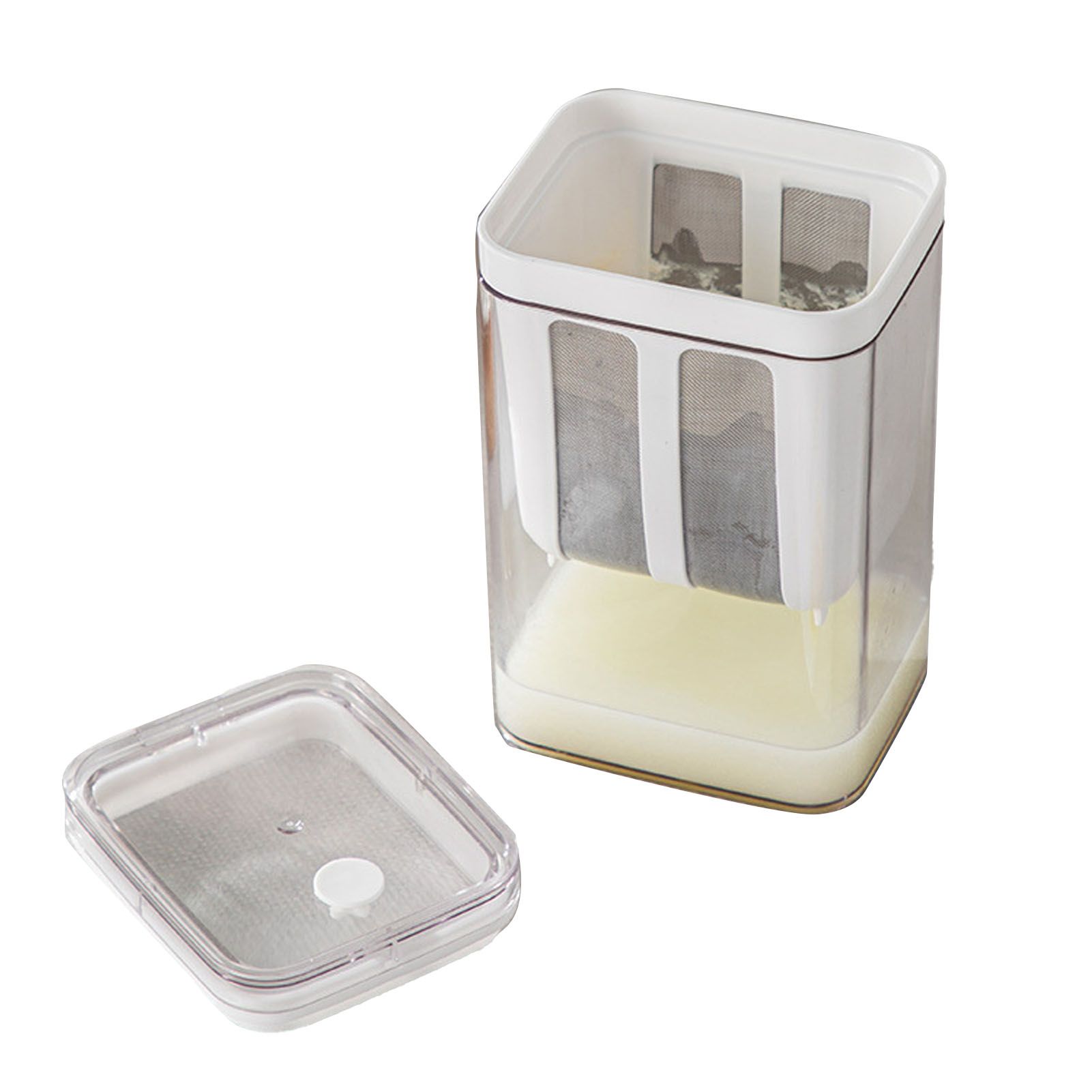 Yogurt Strainer with Extra Fine Mesh Strainer Bag Transparent Cover Multi Functional Cheese Filter — image 2
