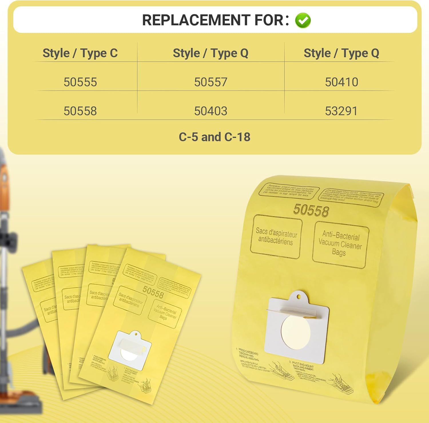 Vacuum Cleaner Bags it or Kenmore Canister Type C/Q 50555 50557 50558 and Type C-5, 10PCs By — image 4