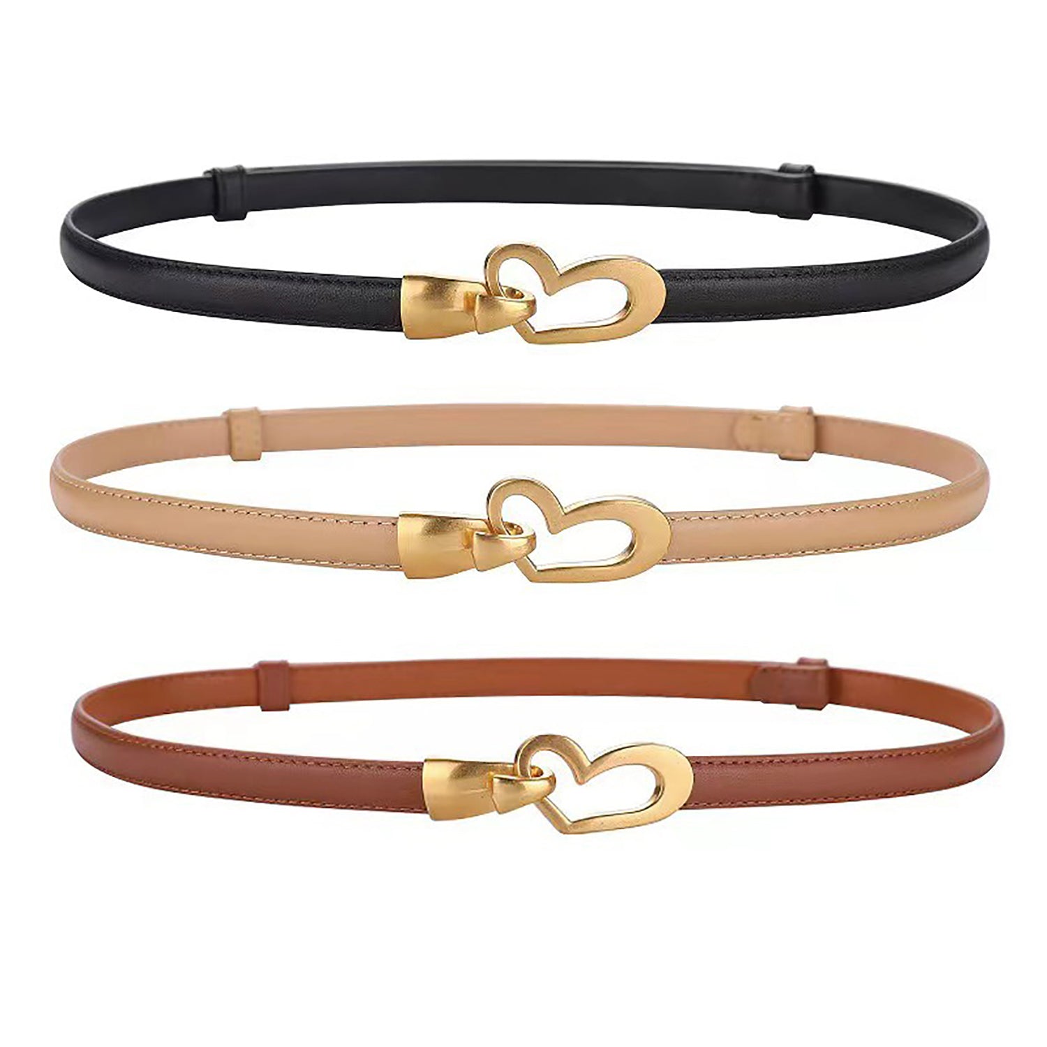 Women's Genuine Leather Thin Adjustable Waist Belt for Dresses Blazers (Black) โ image 6