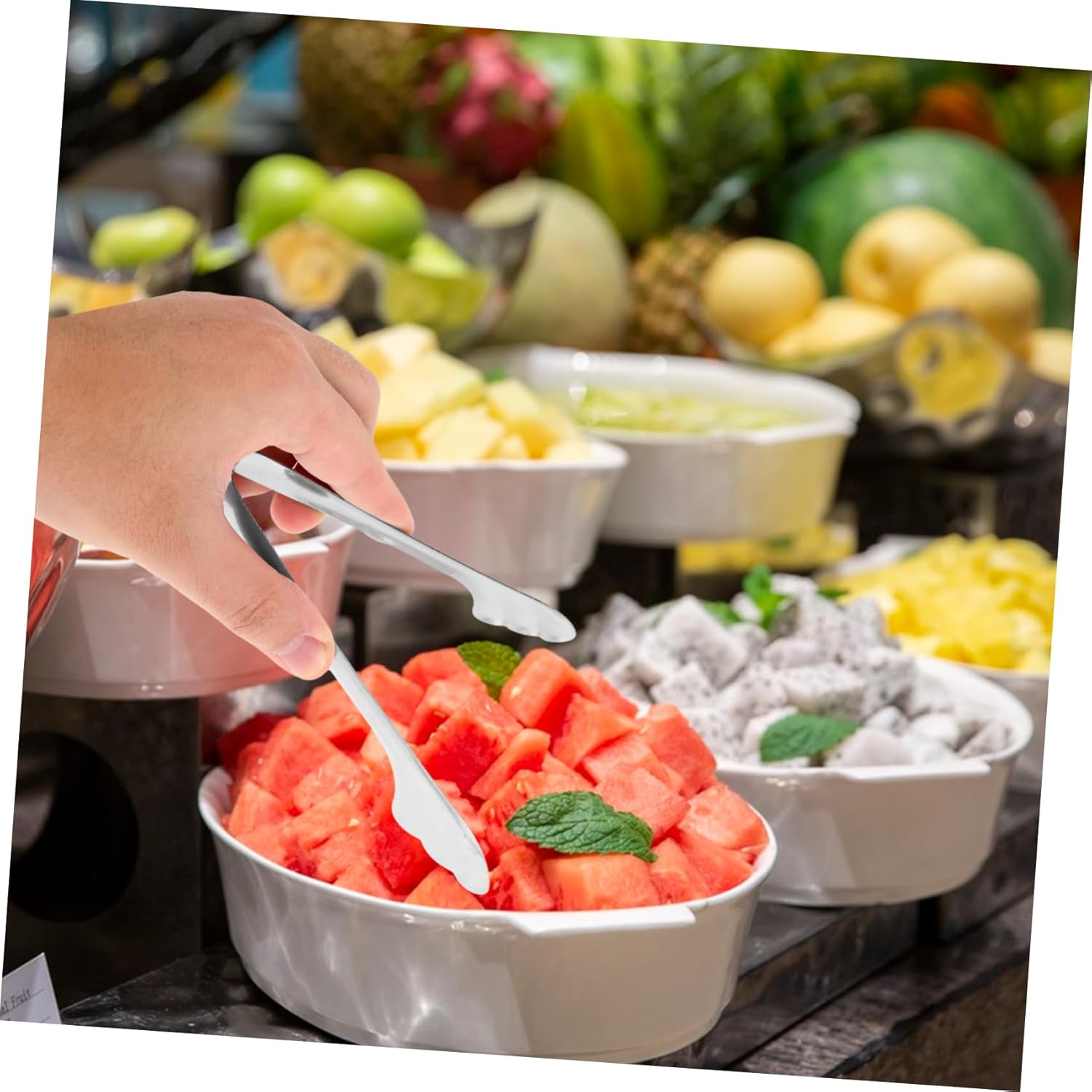 1 Piece Reusable Stainless Steel Food Clip Ice Salad Buffet Retro Angel Wing Design — image 6