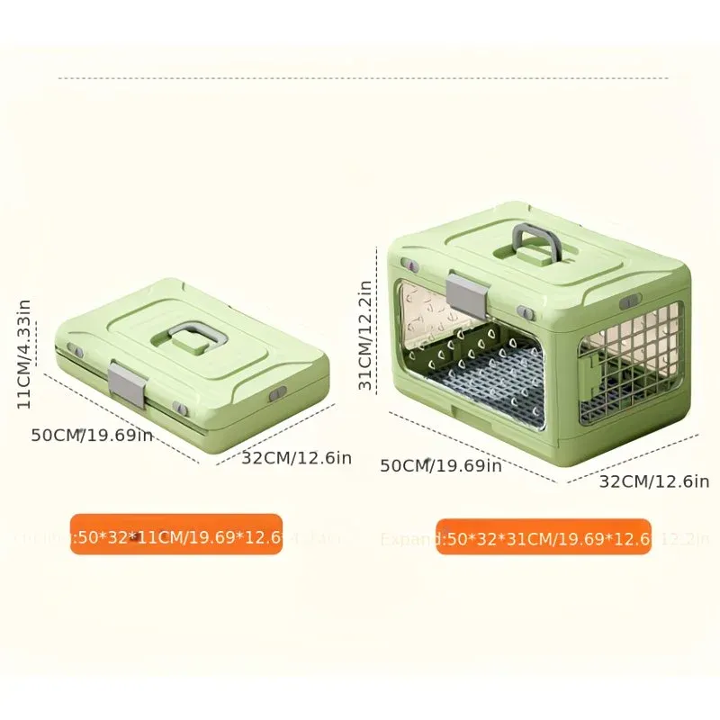 Foldable Pet Travel Carrier, PP Material with Reinforced Iron Mesh, Four Colors Available, Spacious When Expanded, Space-Saving When Folded – Ideal for Travel — image 5