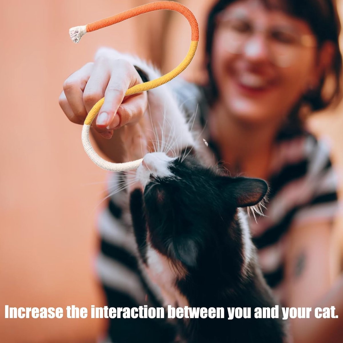 3 pieces - Cat toys - Cotton cat toy leash - play rope - Chew toys for cats - cat toys for teething - interactive toys - safe and soft cotton - dental care for โ image 3