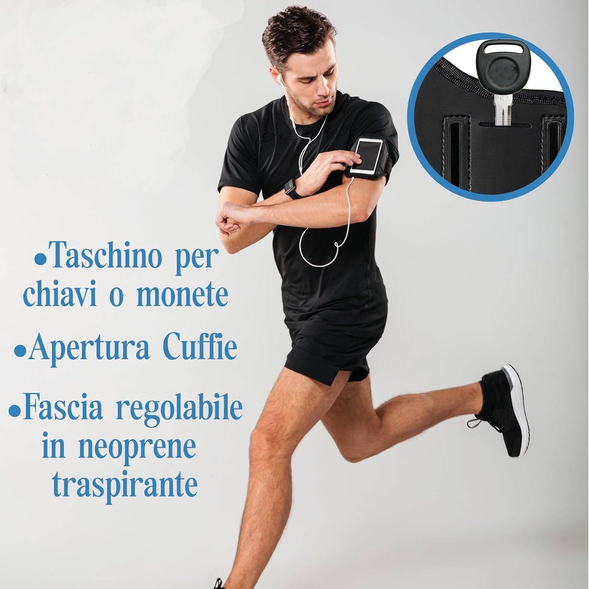 Phone Holder for Running - Running Armband - Suitable for phones up to 6.5 inches - Lightweight and universal phone holder for running, fitness and jogging — image 3