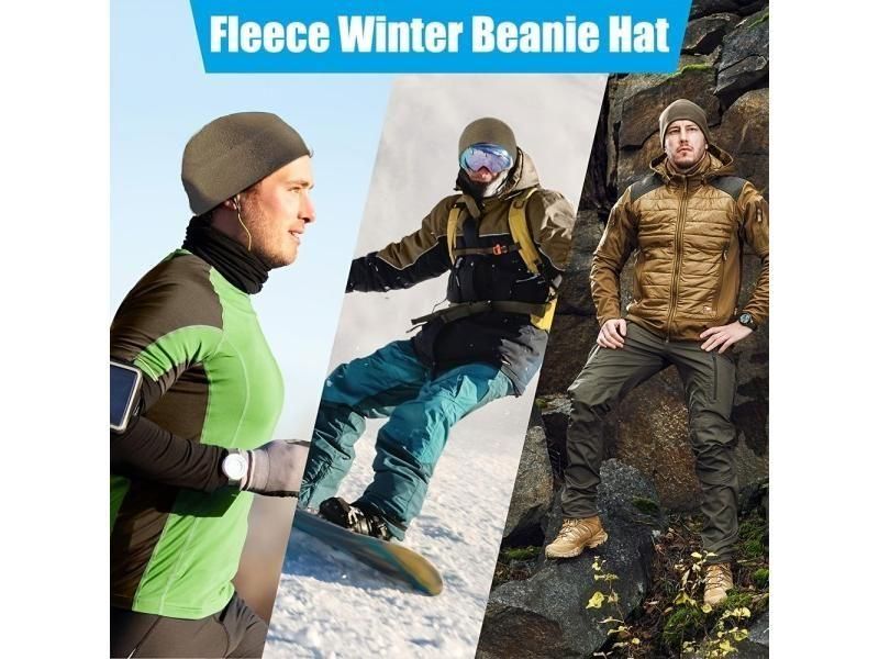 New Unisex Windproof Polar Fleece Warm Beanie Hat Cap Male Winter Ski Cycling โ image 5
