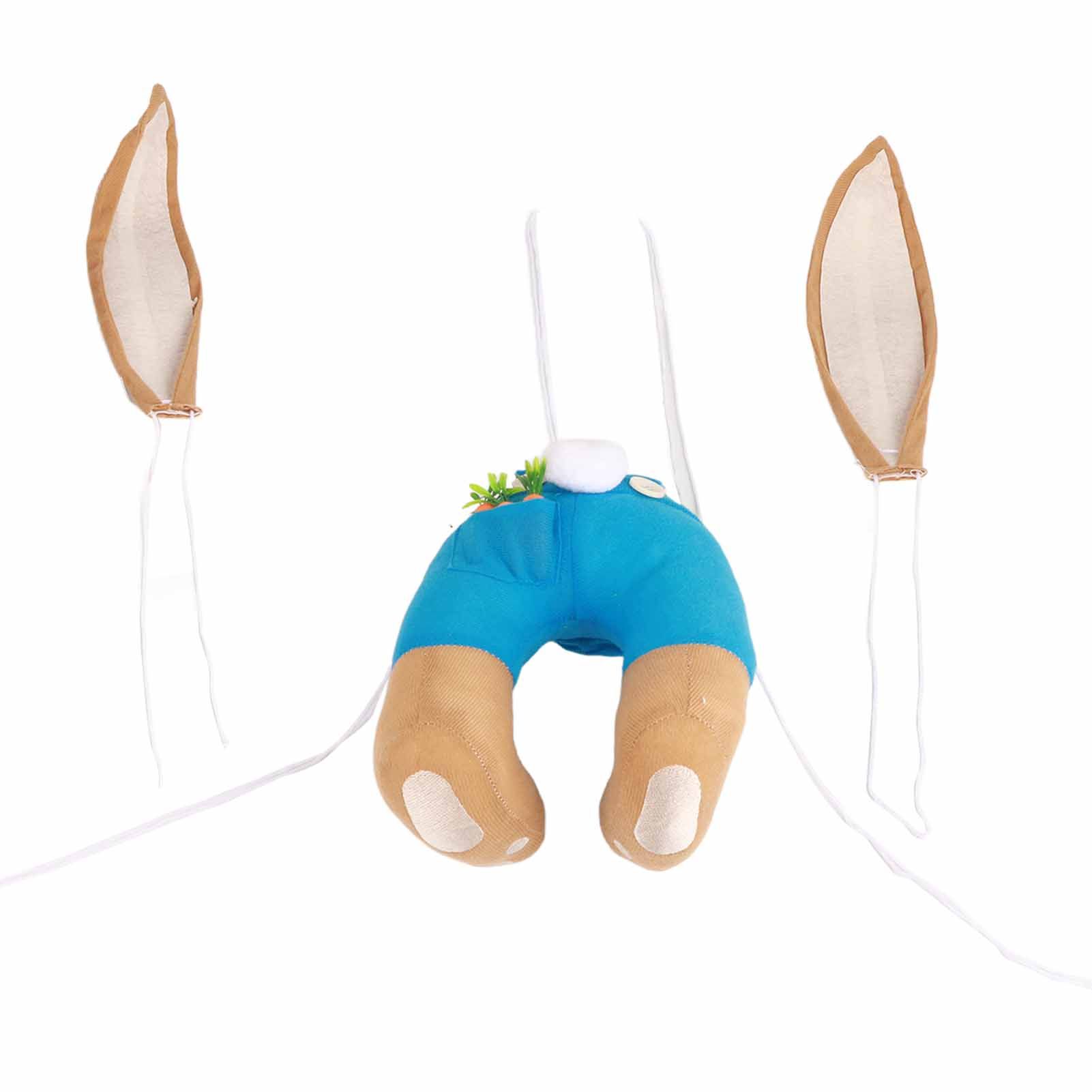 Easter Bunny Wreath Bunny Butt Ears Wreath Cartoon Bunny Shape Wreath Easter Door Decoration — image 6