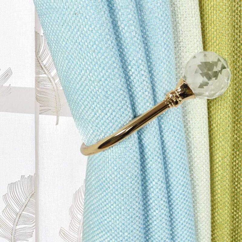 Curtain Tiebacks Wall Hooks U Metal Curtain Tiebacks, Metallic Curtain 2 Pack (Small, Gold) — image 2