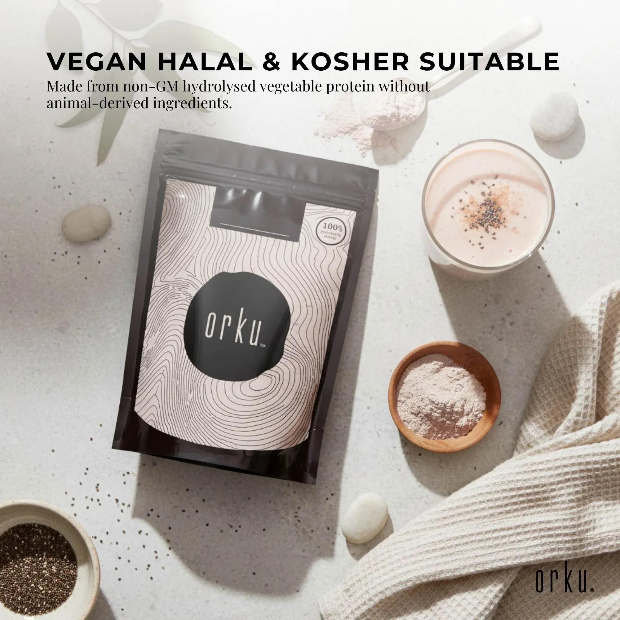 Orku 400g Vegan Collagen Plant Based Alternative Powder Hydrolysed Protein — image 4