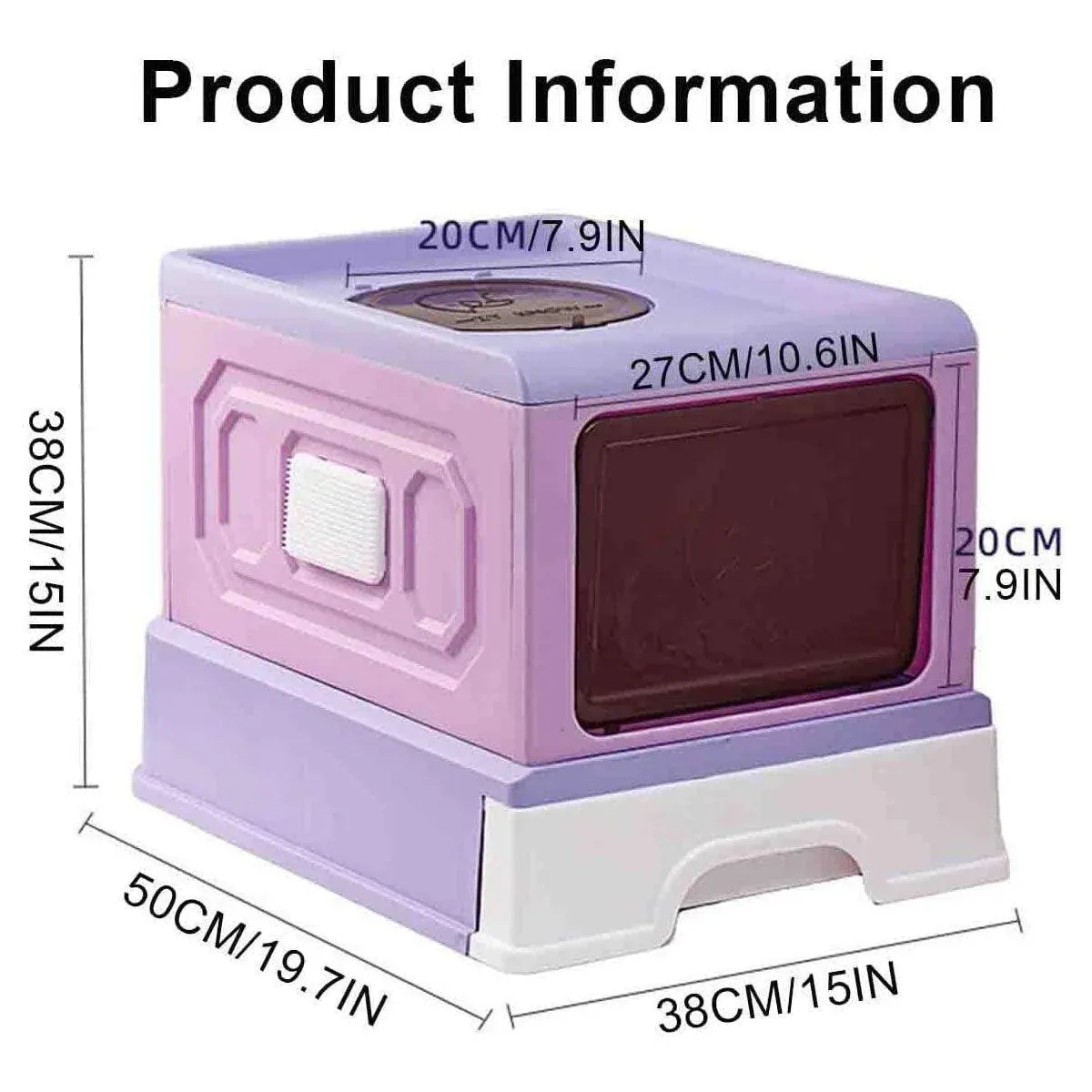 Folding Enclosed Cat Litter Box Foldable Drawer Toilet Anti-Splash Pet Supplies - Blue โ image 4