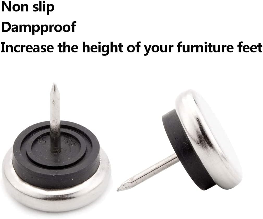 20pcs Round Heavy Duty Furniture Pads, Nail On Furniture Sliders Hardwood Floor Protectors Metal Nail On Glides for Chair Table Desk Cabinet Sofa Couch Leg — image 4