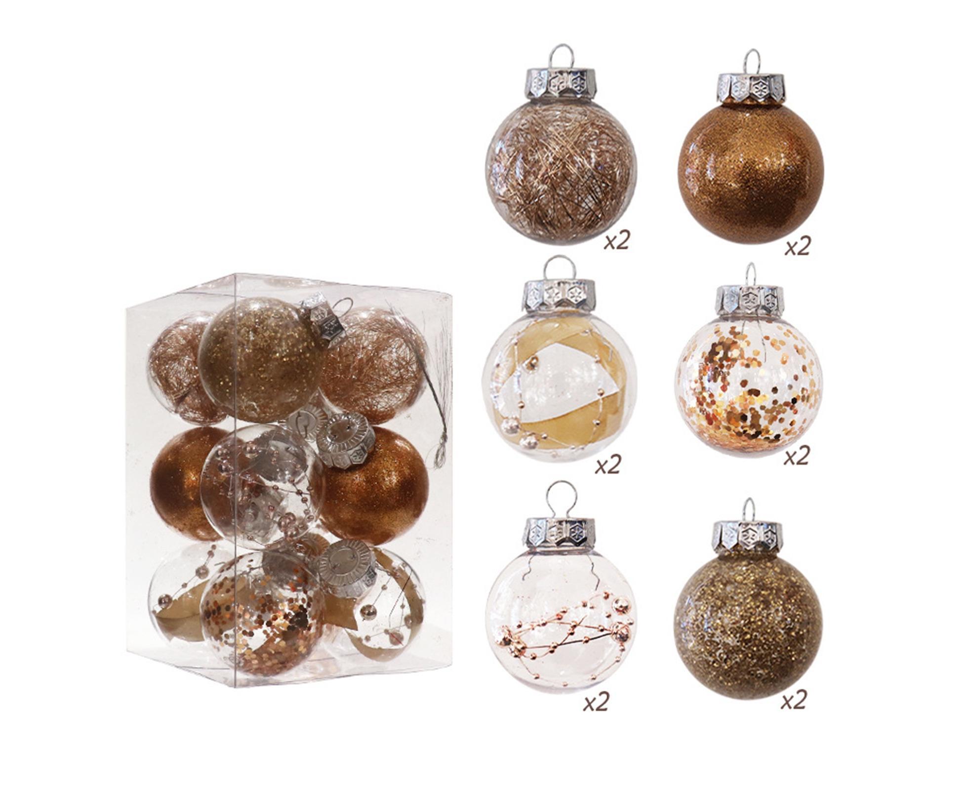 Glitter Xmas Tree Balls-Rose Gold — image 6