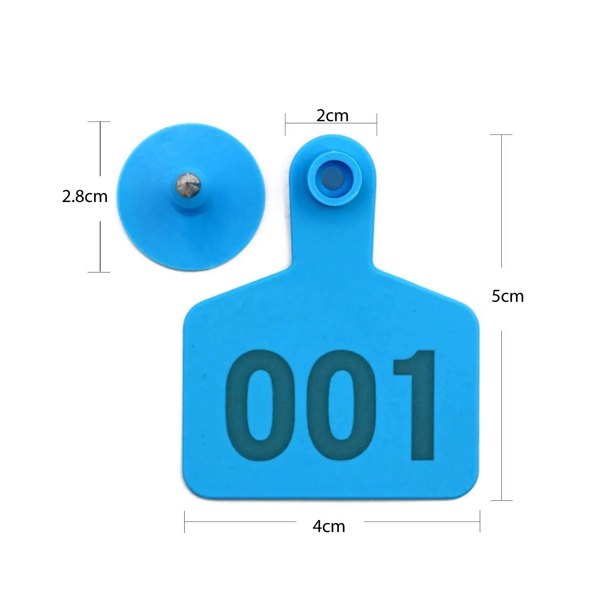 1-100 Cattle Number Ear Tags 5 × 4cm Set - Small Blue Pig Goat Livestock Label — image 2