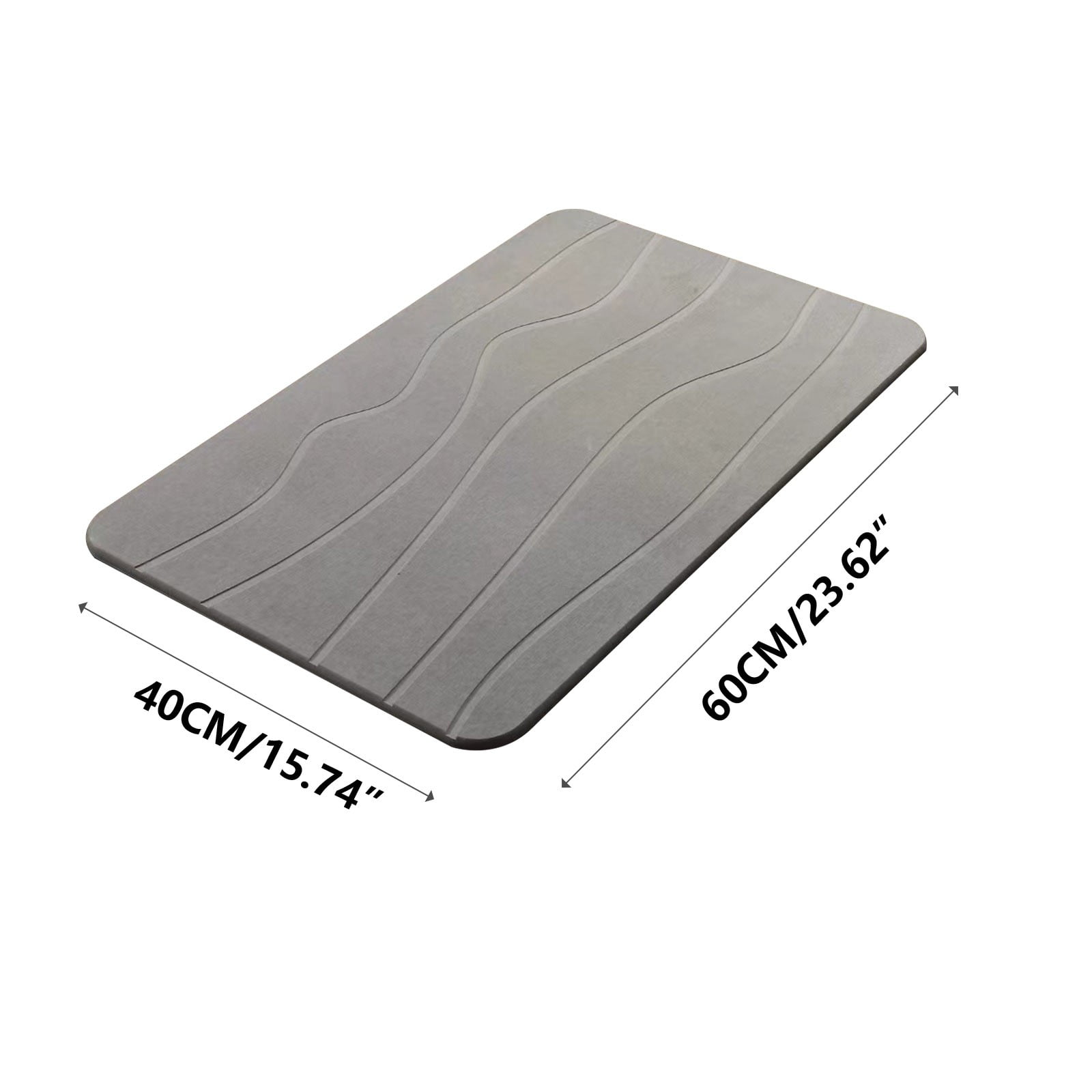 Stone Bath Mat, Diatomaceous Earth Shower Mat, Non-Slip Super Absorbent Diatomite Stone Bath Mats, Bathroom Door Mat, for Bathroom Floor Quick Drying Natural — image 3