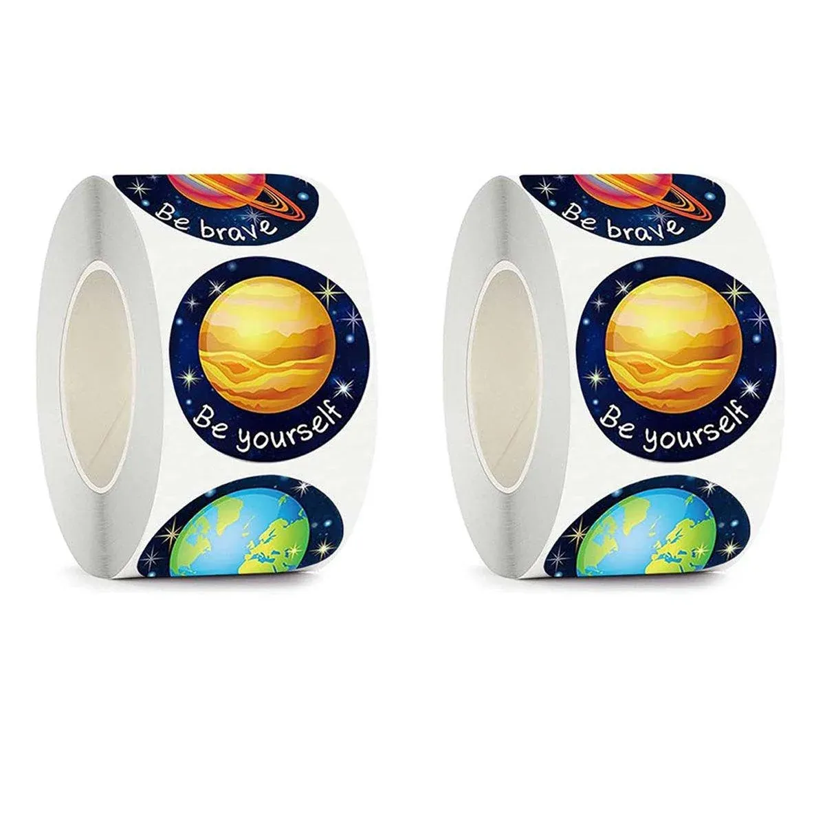 2 Rolls of Decorative Sticker Labels with Cute Designs for Crafting and Creative Projects โ image 2