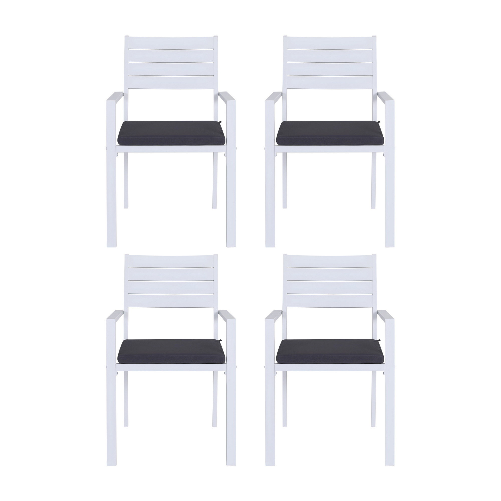 Gardeon 4PC Outdoor Dining Chairs Stackable Aluminum Lounge Chair Patio Furniture — image 3