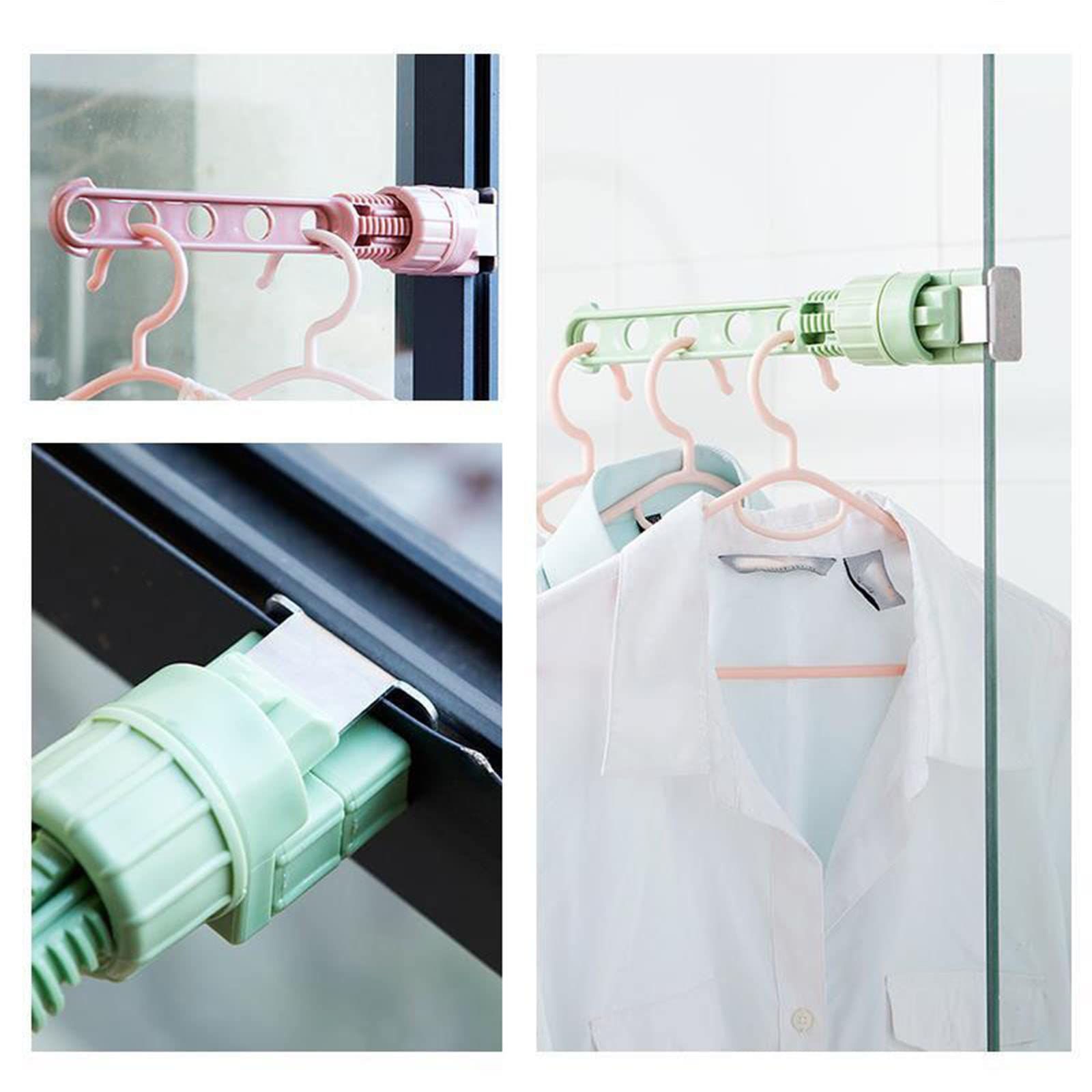2 pcs Folding Wall Mount Clothes Hanger Non-Drilling Wall Mounted Clothes Hanger Rack - Portable Travel Laundry Drying Rack — image 2