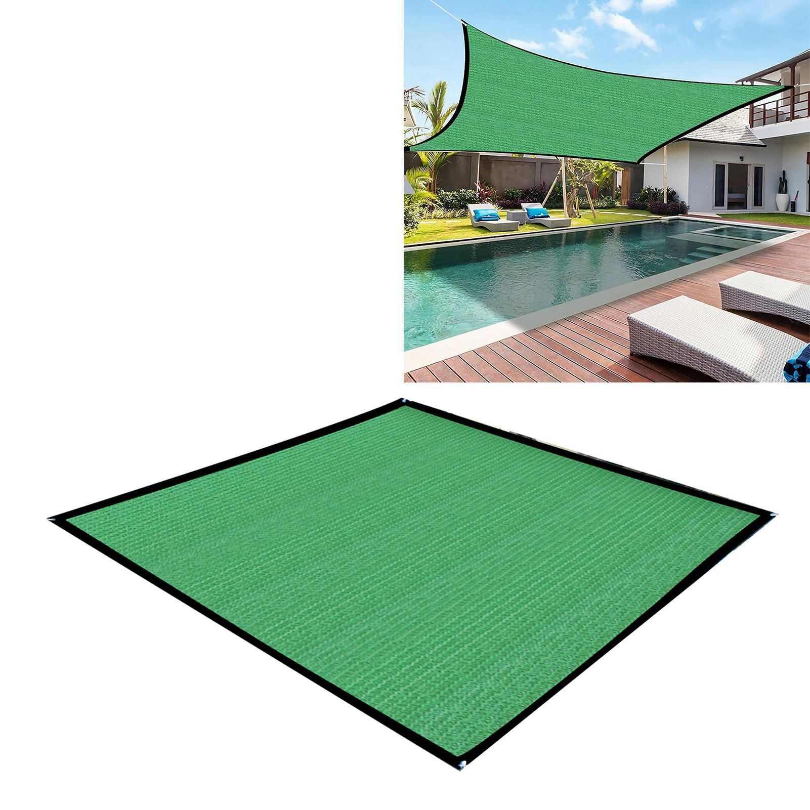 Square Geen Sun Shade Sail Canopy Awning Encrypted Thickened Breathable Sun Shade Sail for Outdoor Courtyard 2x2m 14 Pin — image 6