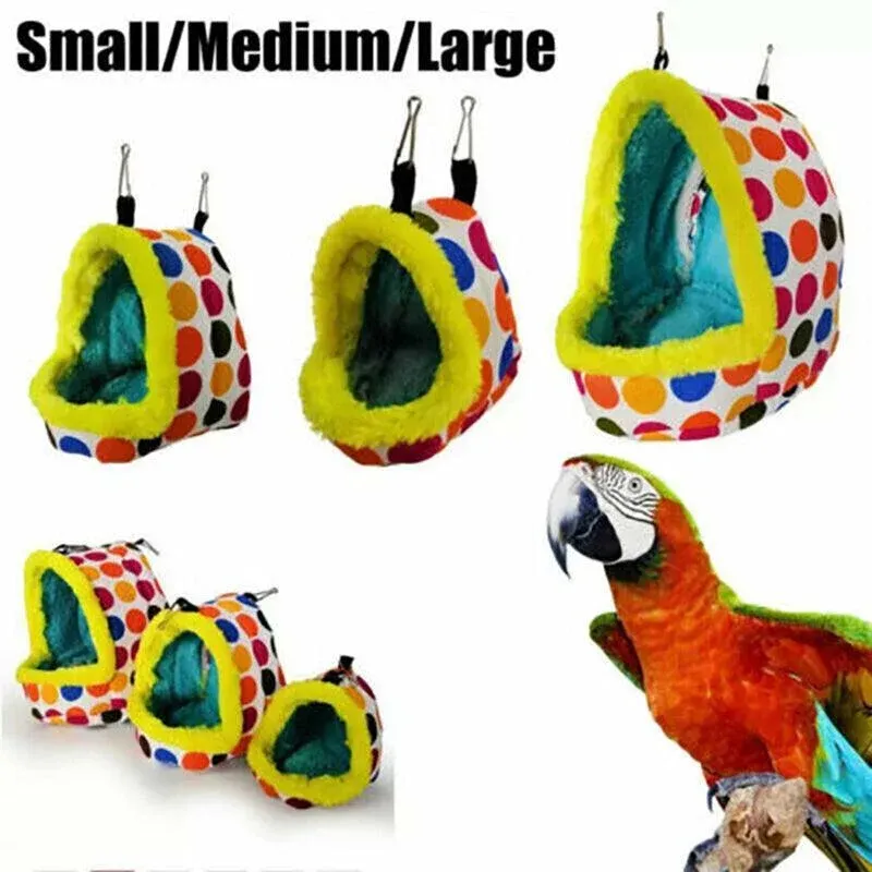 Bird Parrot Hammock Pet Sleep Cotton Nest Hang Cave Cage Plush Hut Tent Bed Warm - M โ image 6