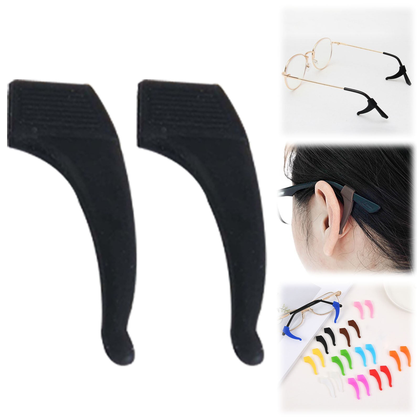 Cozy Home Non Slip Glasses Grips Retainer Anti Slip Ear Grips Hook Silicone Eyeglasses Ear, A Glasses Case Blue fixed glasses covers White — image 2