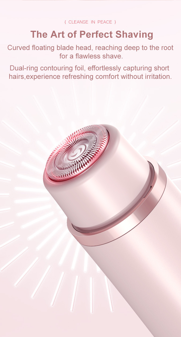 2-in-1 Electric Lady Shaver & Bikini Trimmer Dual Head Waterproof Wet & Dry Body Hair Remover Cordless Razor for Face Legs Underarms Purple — image 5
