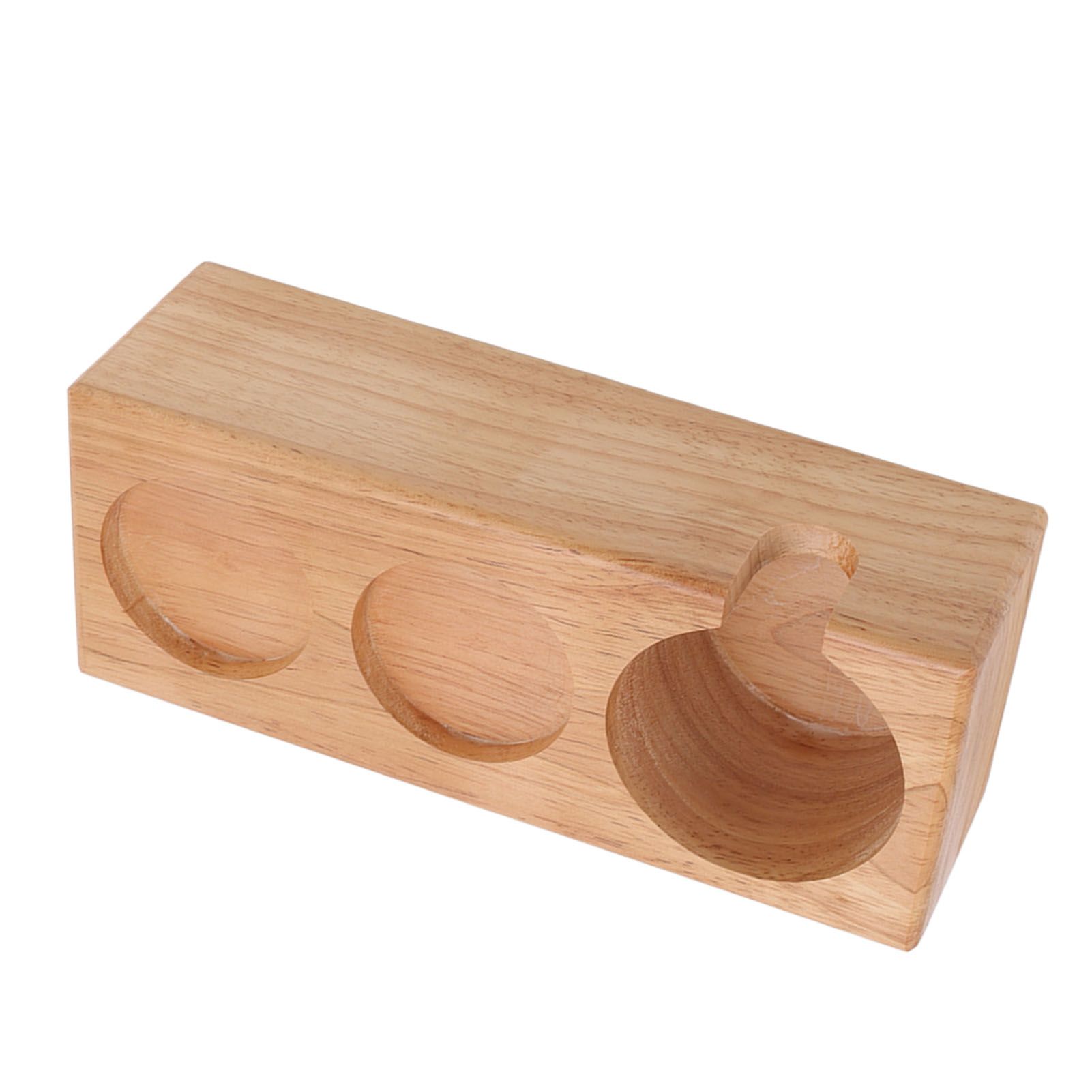 Wooden Coffee Tamper Holder 3 Hole Slip Resistant Coffee Tamping Station for Cafes Home Restaurant Wood Color — image 6