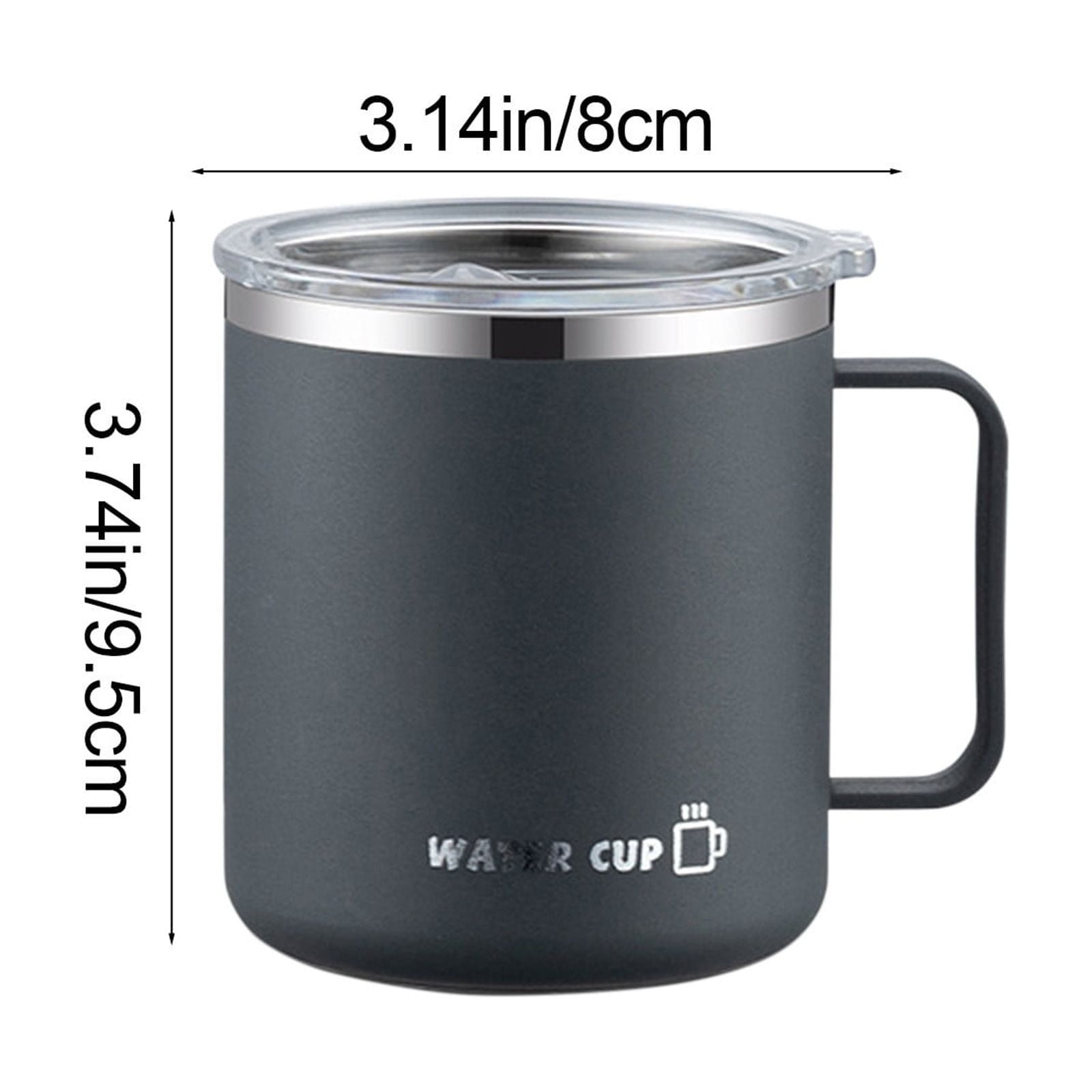Insulated Coffee Mug with Handle & Lid - 17oz Stainless Steel Travel Tumbler, Double Wall Vacuum (Black) by 06_【Enhanced Insulation】 Heat-Resistant Handle — image 4