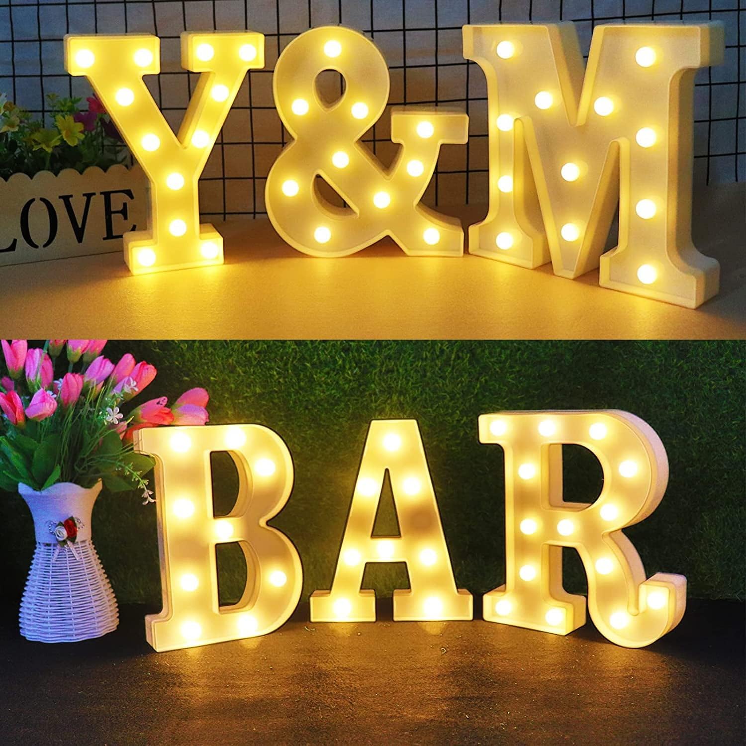 A - Z LED Letter Lights Alphabet Light Up Sign Battery Operated Night Lights for Home Party Wedding Christmas Decoration โ image 4