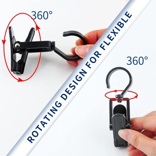 10 PCS Laundry Hooks Clip, Plastic Clothes Pins, Super Strong Hanger Clips, Swivel Hooks Clip for Clothing — image 3