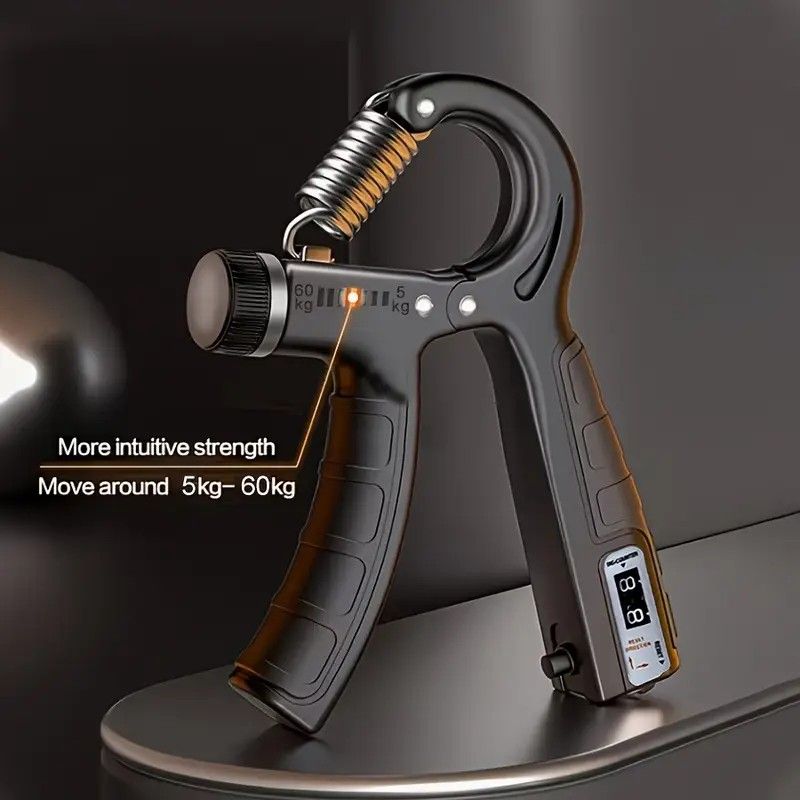 Adjustable Heavy-Duty Grip Strengthener with Counter, 5-60kg – Powerful Forearm and Wrist Builder for Complete Muscle Training & Strength Conditioning(BLACK — image 6