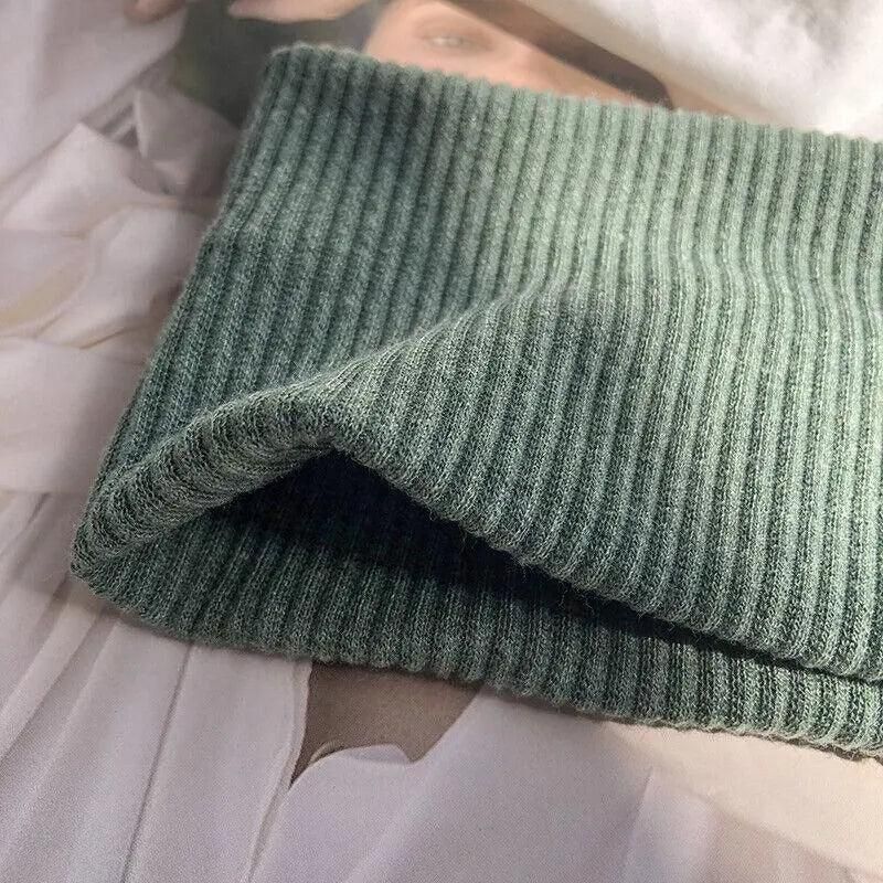 Women Headband Solid Wide Turban Knitted Cotton Hairband Girls Elastic Hair Band - Khaki — image 5