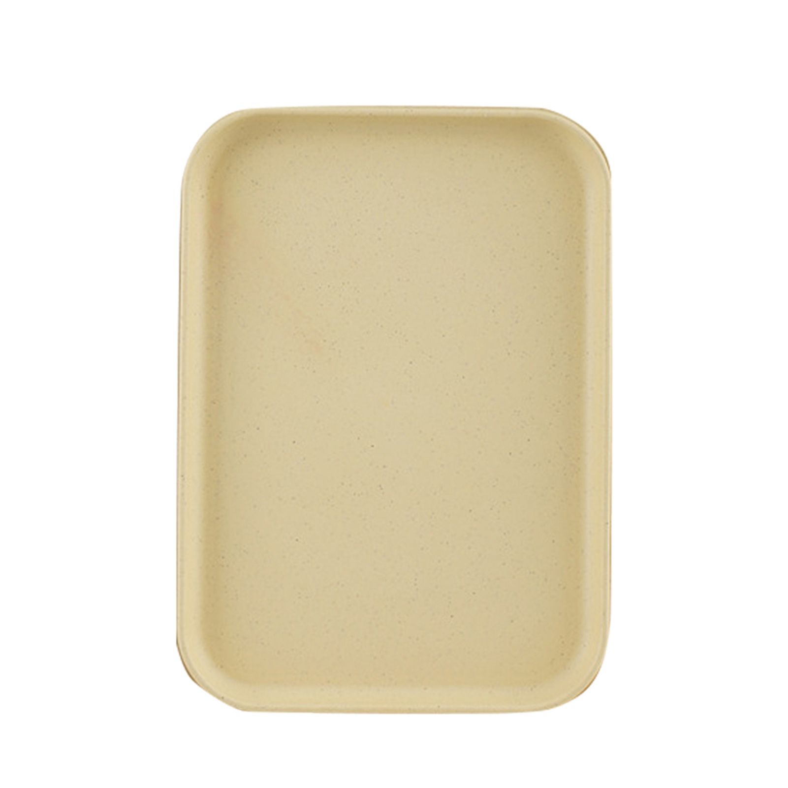 Kitchen Serving Tray Wheat Straw Rectangular Nordic Style Cupcake Fruit Snack Tea Tray for Home Office Restaurant Yellow L (Approx. 38x27cm / 15.0x10.6in)