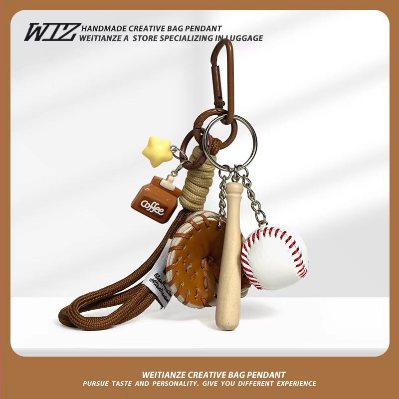 Miu-Style Baseball-Themed Couple Bag & Key Chain - baseball - Size 1 — image 5