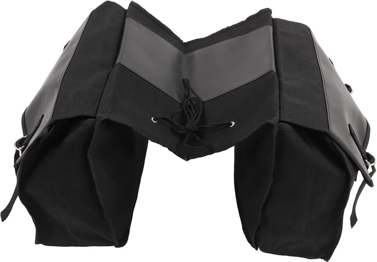 Double Bicycle Pannier Bags, Large Capacity Rear Carrier Bags with Zipper Pockets for Commuting and Mountain Biking, Black, 40 x 30 cm