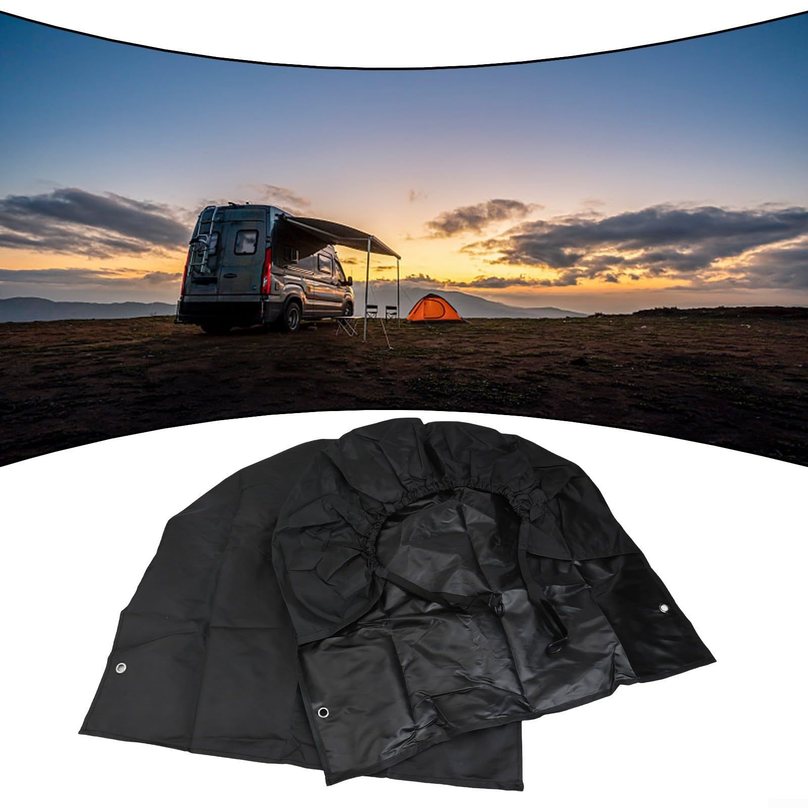 Tire Covers Set of 4 - UV Resistant Trailer Wheel Covers for Camper, SUV, Jeep, Trucks, Trailers and RV, Universal Tire Fits 27"-29" Inch Tire, Black — image 4