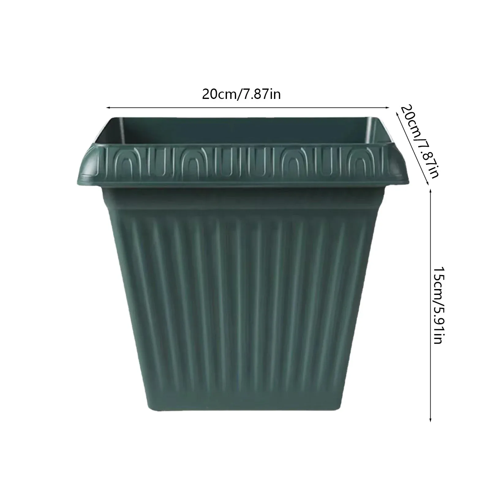 Square Thickened Root-Control Plastic Flower Pot Imitation Ceramic Thick Gardening Planter Durable Square Plant Container For Indoor Outdoor Patio — image 3