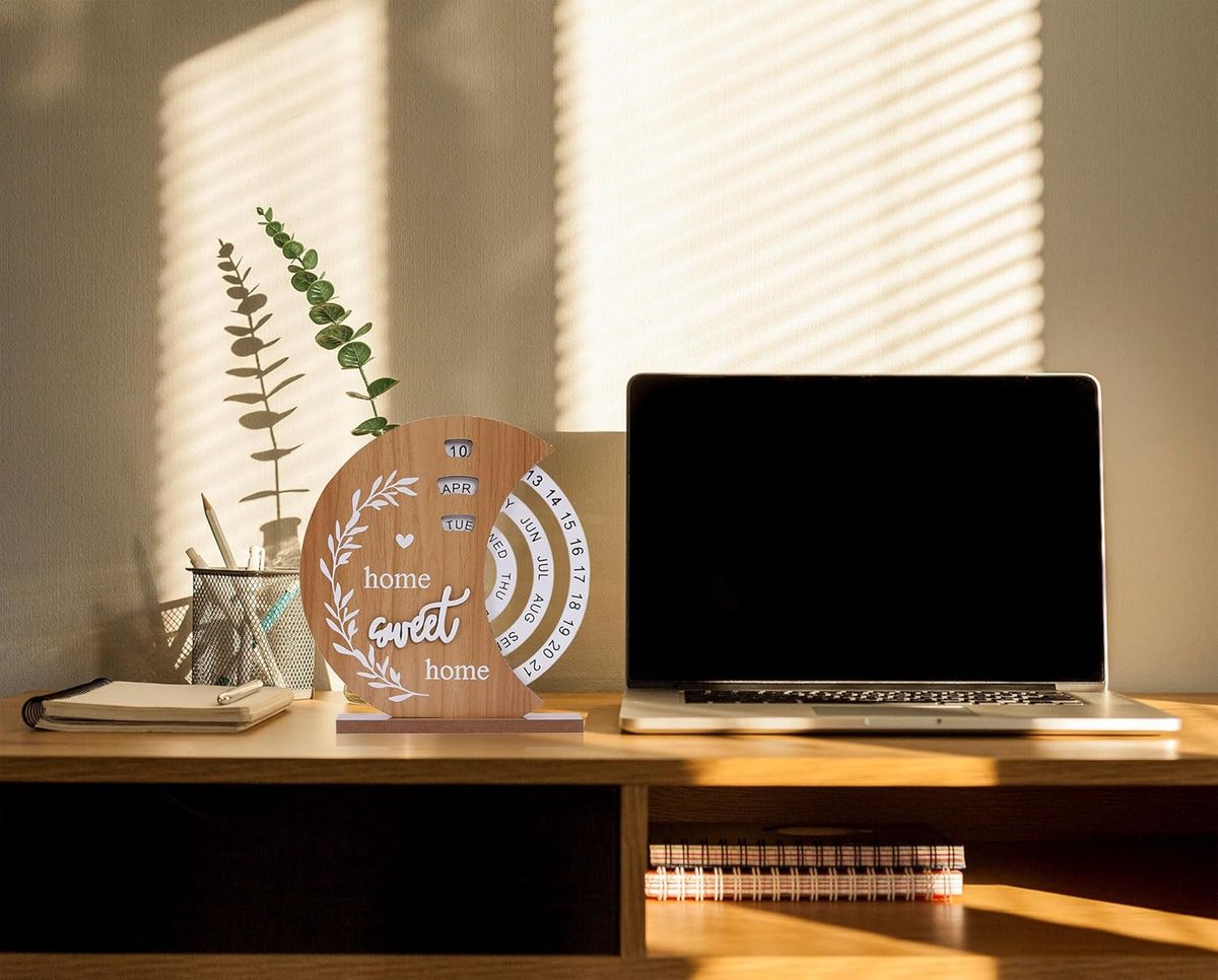 Calendar - Wooden Perpetual Calendar - Vintage Rotating Calendar - Suitable for Home Offices - Perfect Home Decor - Excellent Choice for Housewarming or Thank — image 4