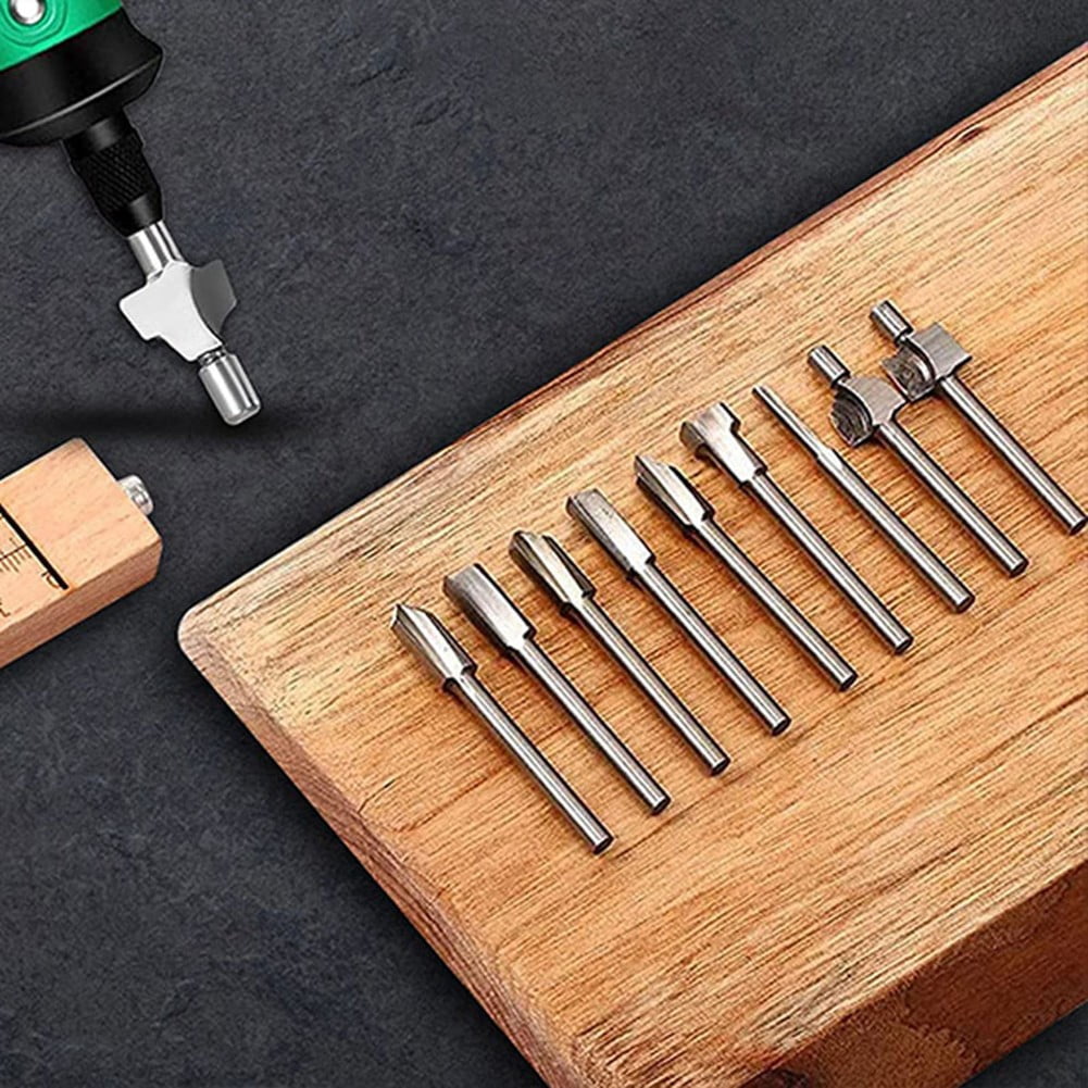 10Pcs Hss Router Bits Wood Cutter Milling Fits Dremel-Rotary Tool Set 1/8" 3Mm Shank Carpentry Router Bits For Rotary Tools Diy A Smile Home — image 5