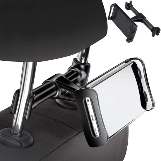 Smartphone holder - Multifunctional car phone holder with clip - Adjustable phone holder - Telescopic phone holder - Car phone holder for headrest, Car tablet