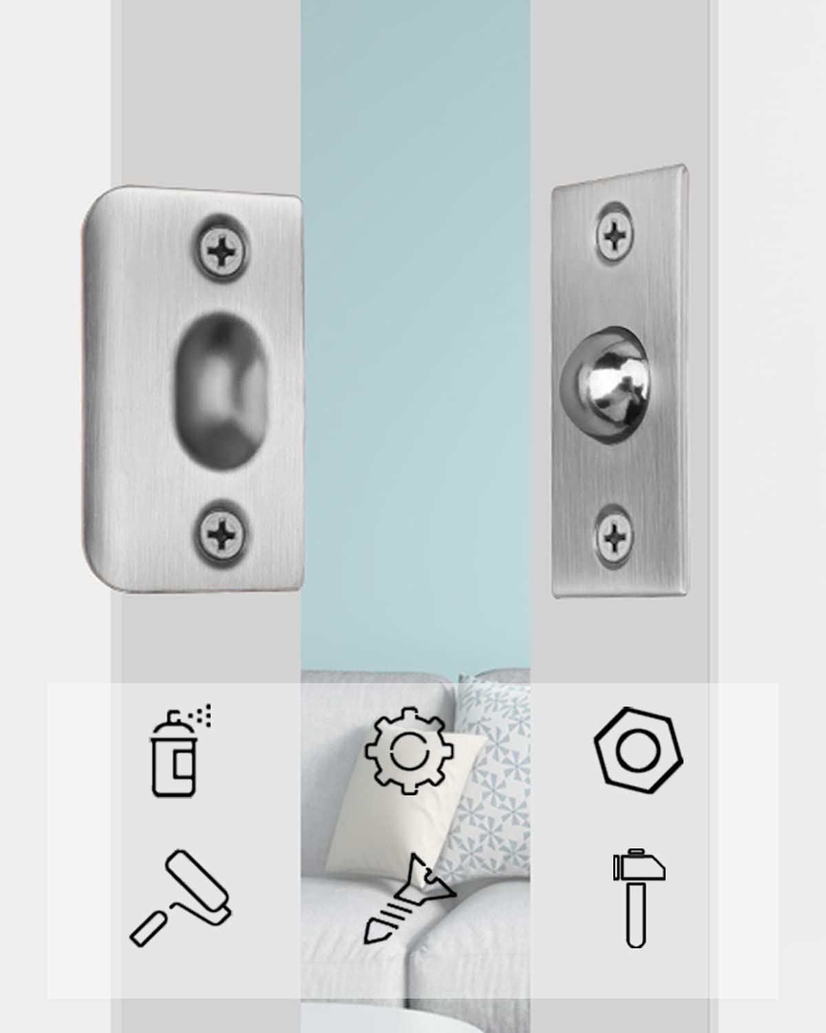 Ball Catch Door Hardware Jiay Door Ball Catch Top of Door French Door Ball Catch Latch Adjustable Roller Ball Catch Drive โ image 5
