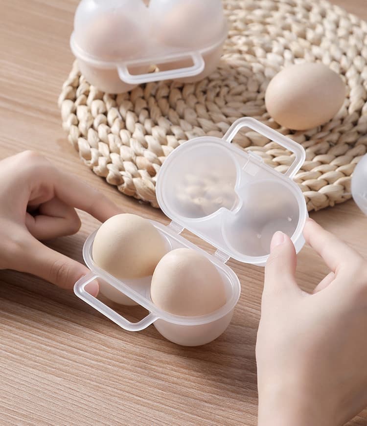 2-Pack Egg Storage Container with 2 Compartments, Portable PP Material for Picnics and Hiking — image 2