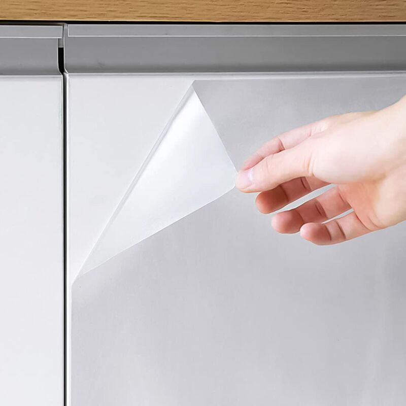 Oil-Resistant Waterproof Vinyl Roll, 45 × 500cm, Transparent Self-Adhesive Film for Kitchen Wall and Furniture Protection, Decorative Film
